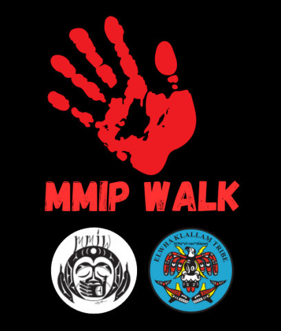 Black background with the red hand of MMIW Day