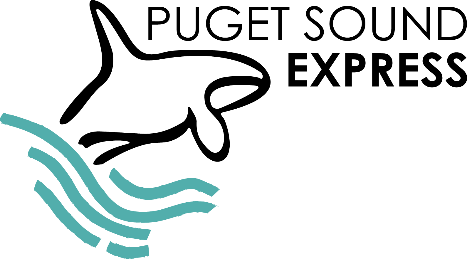 Logo featuring an orca and reading Puget Sound Express