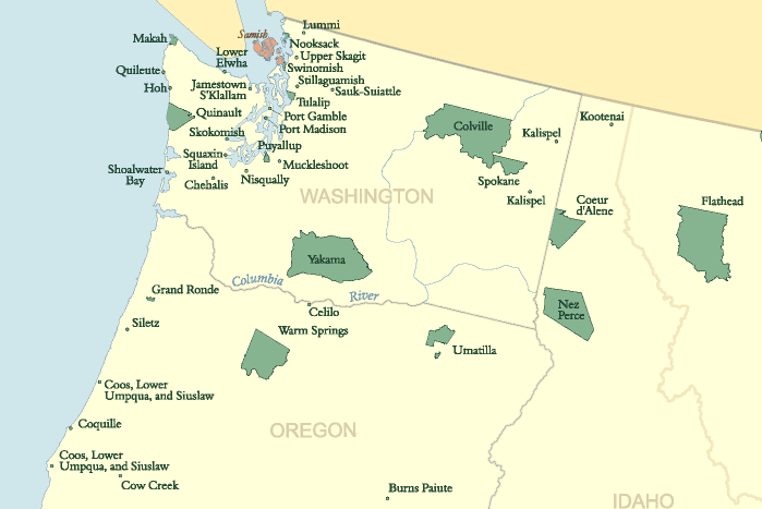 Map of Washington Tribes