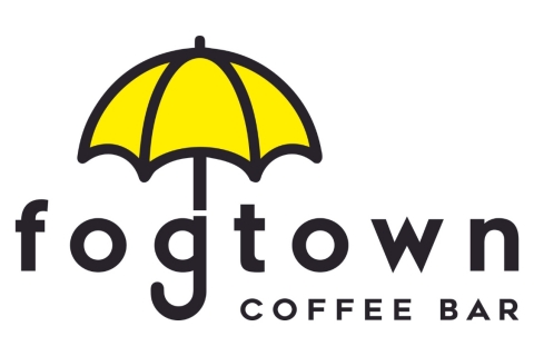 Umbrella over the words Fogtown Coffee Bar