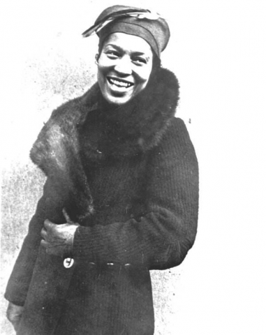 Black and white photograph of author Zora Neale Hurston