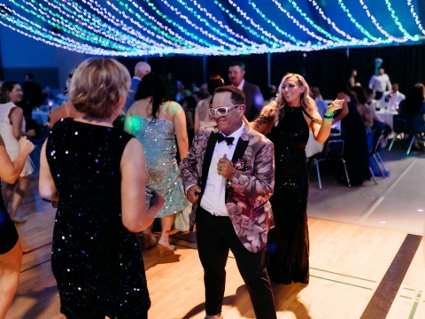 People dancing at a fancy event
