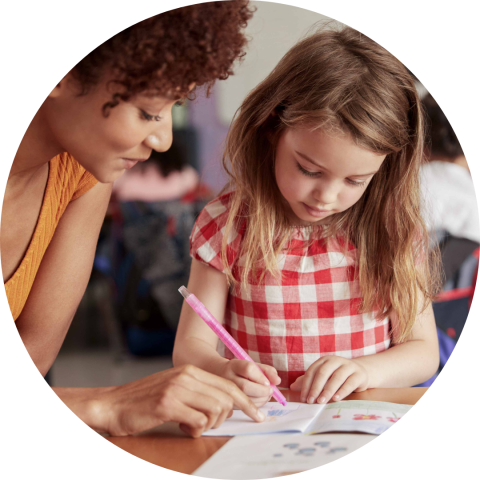 child writing