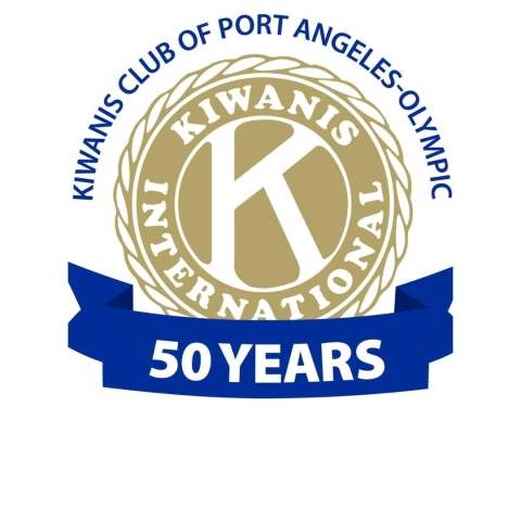 logo of kiwanis international with banner reading 50 years