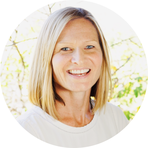 Smiling woman with blonde bob