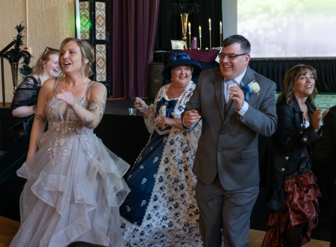 people dancing at a fancy event