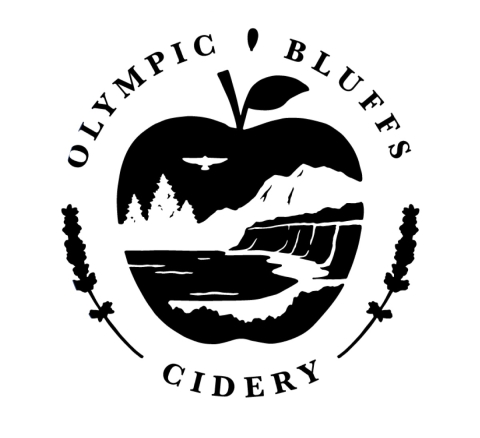logo for olympic bluffs cidery