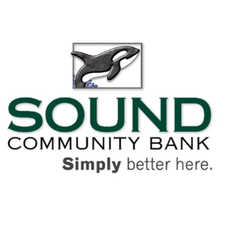 Drawing of an orca about the words Sound Community Bank