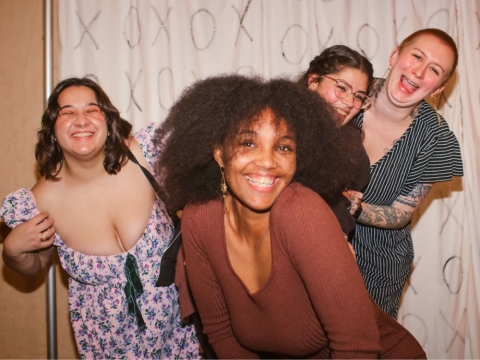 Young women laughing
